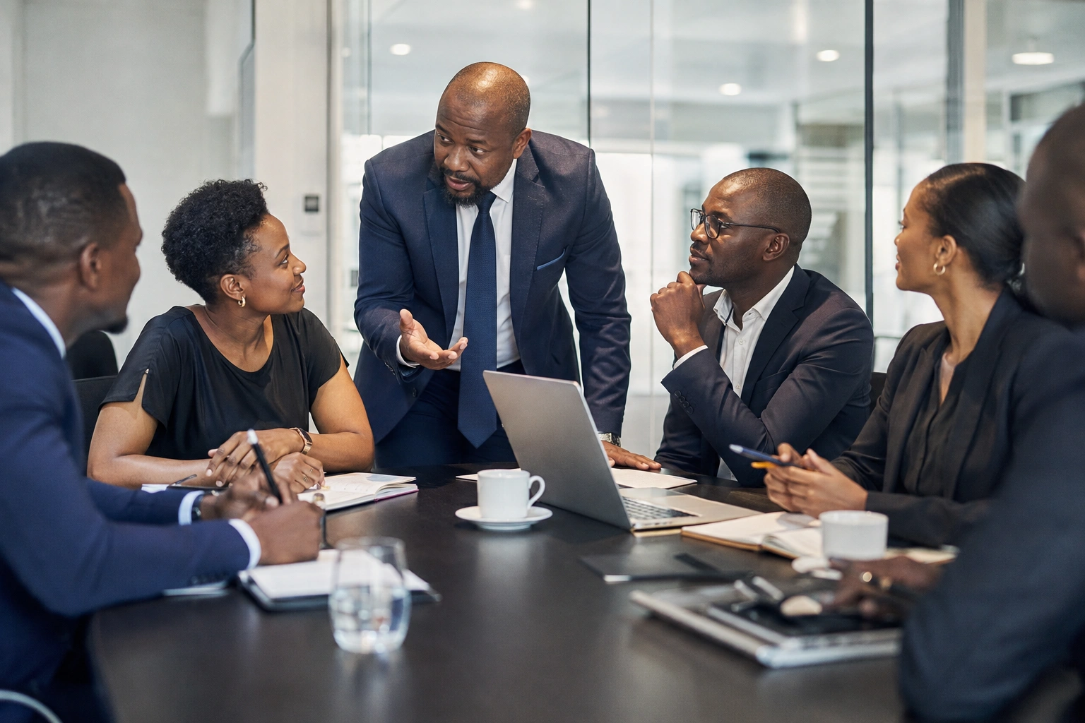 Collaborative Boardroom Discussion